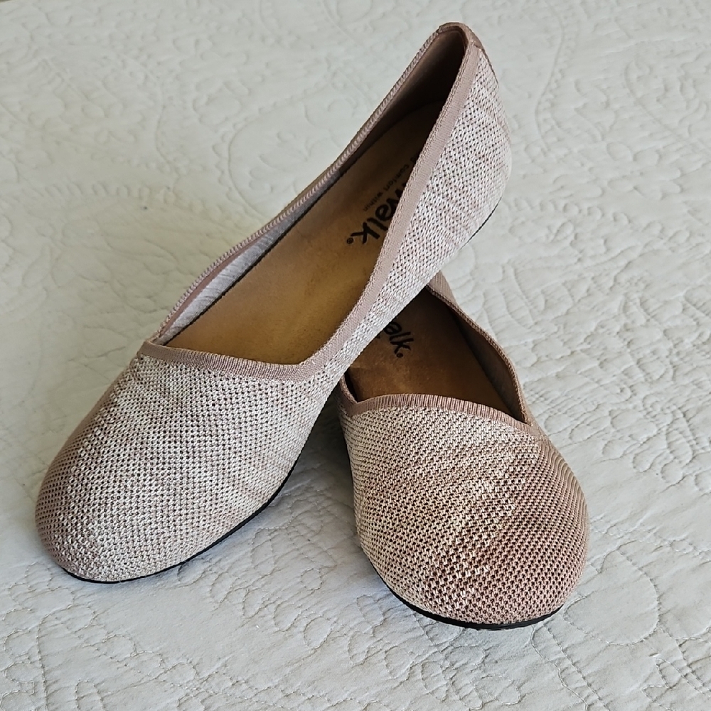 Softwalk Sicily Tan Ballet Flat Knit Loafer Size 10.5 - Picture 2 of 12